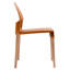 4 chaises d'intérieur tropicales orange avec des pieds en chêne rouge et un siège en polypropylène, une construction résistante aux égratignures, un grain de bois naturel massif, des joints renforcés pour un soutien lourd, des coussins souples de protection du sol,-872743219