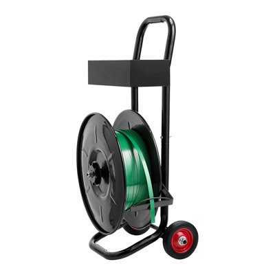 Heavy Duty Steel Strapping Dispenser Cart with Auto Brake & Tool Tray for PET/PP Coils