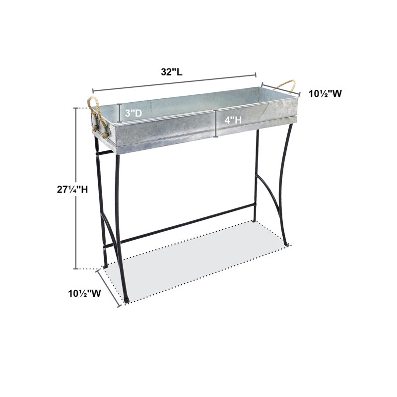 Berrier Metal Plant Stand, 27.25" H x 32.25" W x 10.25" D