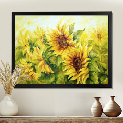 Bright Yellow Sunny Sunflowers - impression d'art graphique