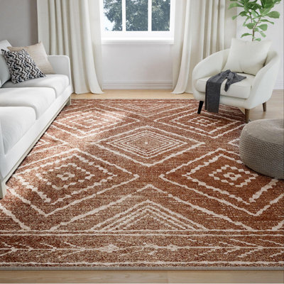 Tapis rectangulaire en laine 6 x 9 avec envers antidérapant Lareco