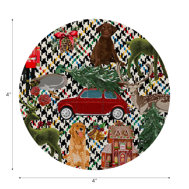 Coaster, Multi Plaid