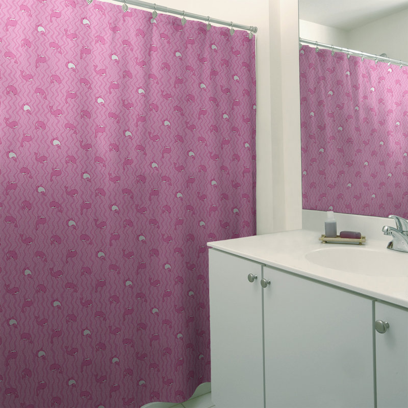 Rideau de douche simple katelyn elizabeth baleines, Rose