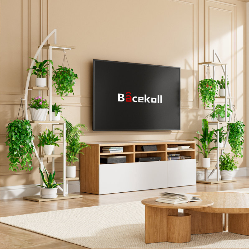 Support pour plante Rosellina - ensemble de 2, Chêne / blanc