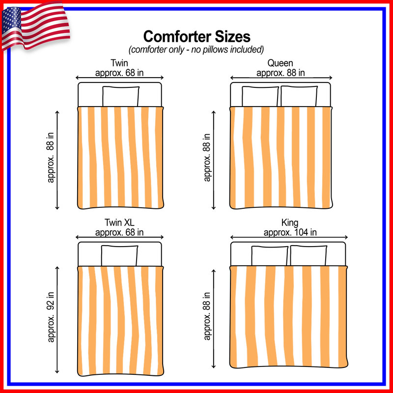 Orange Vertical Stripes Comforter, Twin