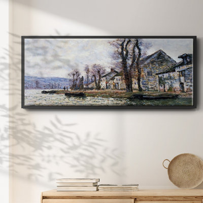 The Bend of the Seine at Lavacourt, Winter, 1879 - Framed Canvas
