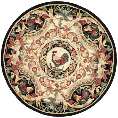 Kinchen Hand Hooked Wool Floral Rug