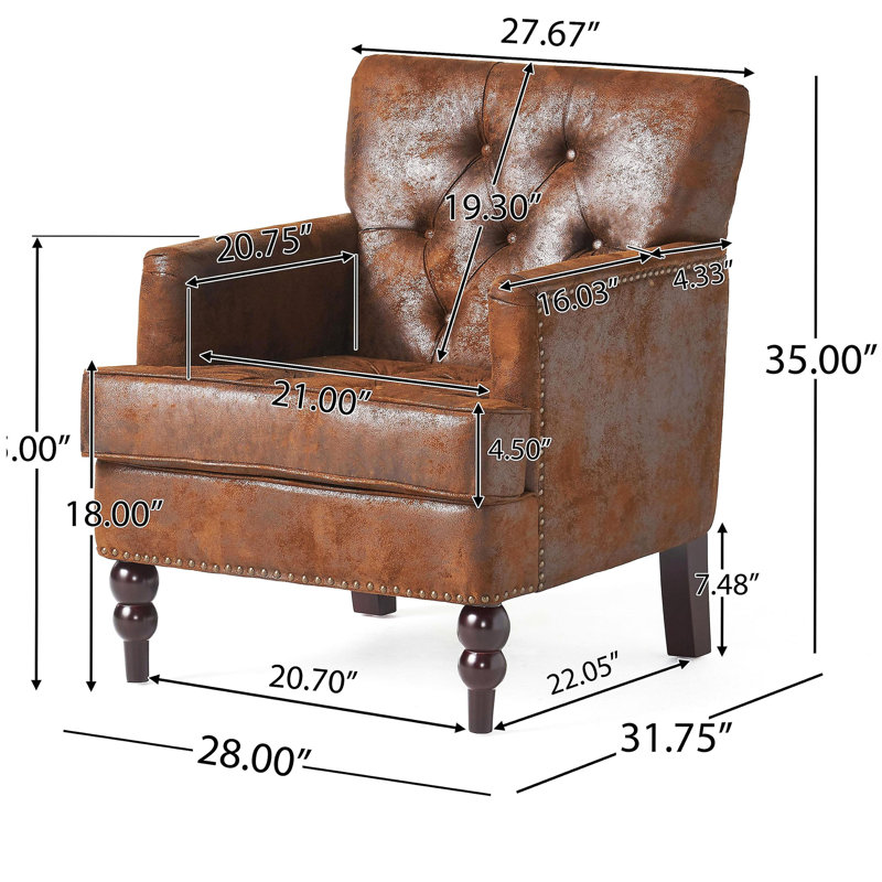 Fauteuil club Harrison, Brun