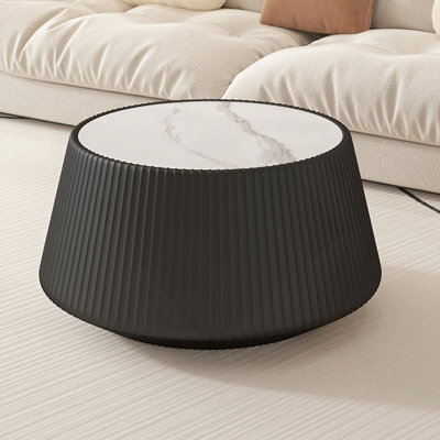 Table basse moderne en cuir fritté clair en forme de tasse en cuir pour meuble de salon (chaque plateau de table possède un motif unique)