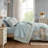 Heather Soft Blue Vintage-Inspired Collection Floral Print 7-Piece King Comforter-121549993-121549994