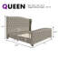 Lit Queen Dulane capitonné profond avec tête de lit à oreilles et garniture cloutée, kaki-1092588060-1125608352