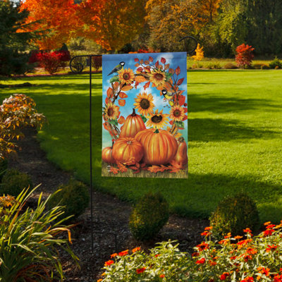 Autumn Wreath Still Life Garden Flag