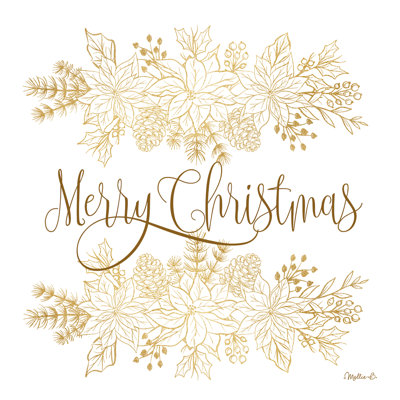 «Golden Merry Christmas on Canvas» par Mollie B.