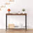 Console Table, Behind Couch Table, Industrial Hallway Table with Glass Shelf and Metal Frame-2120666542