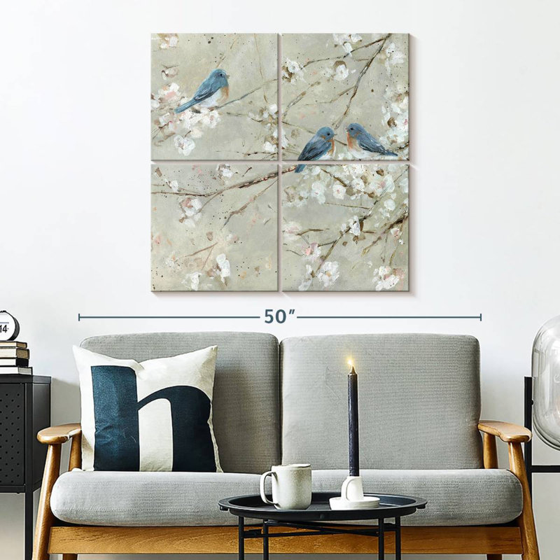 Mélodie de l'oiseau bleu Brampt, H 32 po x l 32 po