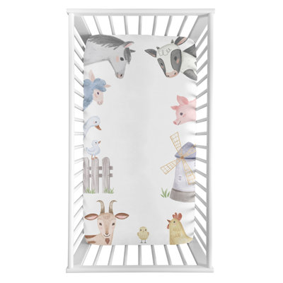 Farm Animals Fitted Crib Sheet