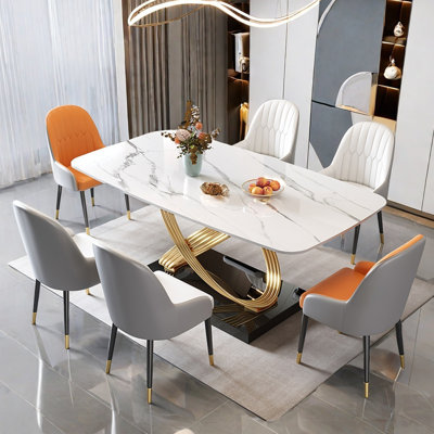 Modern luxury rectangular dining table sets