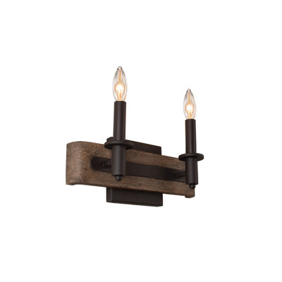 Duluth 2 Light Farmhouse Chic Rustic Lodge Vanity by Kalco