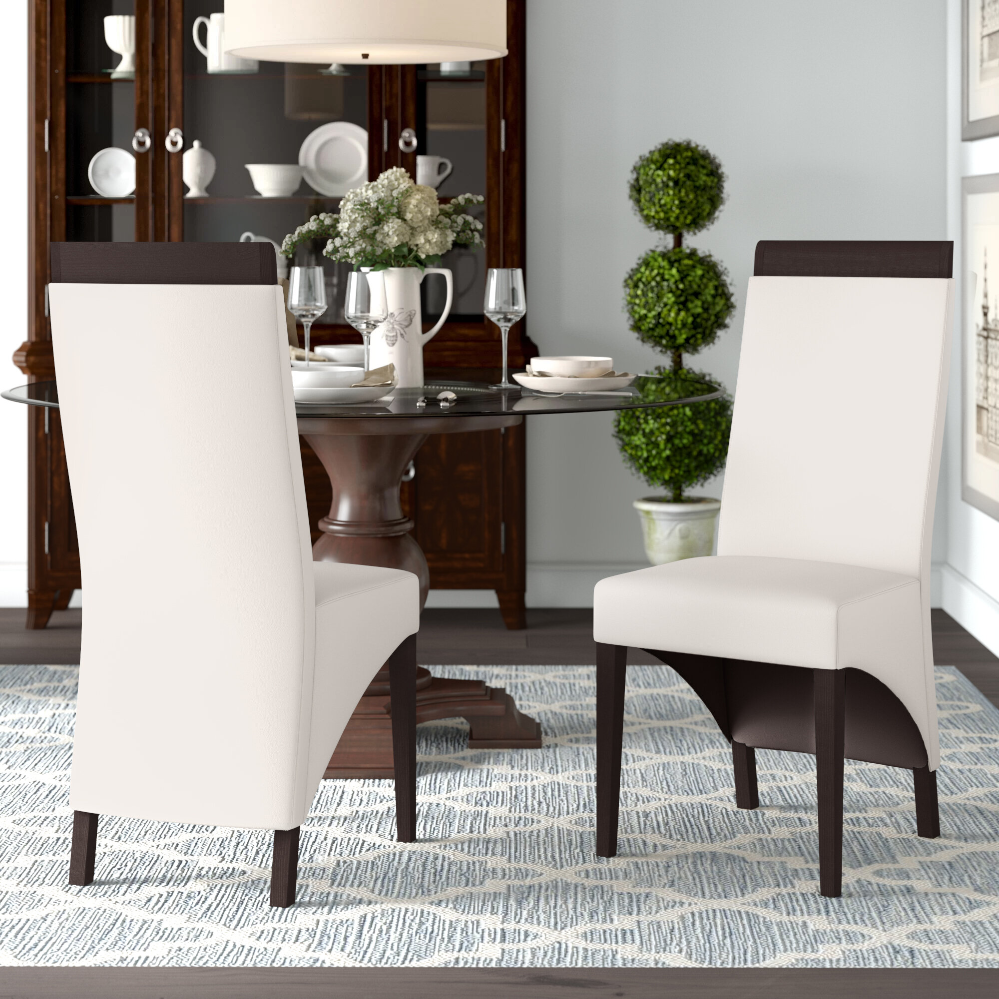 White leather chairs online living room