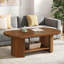 Table basse ovale à 2 niveaux 45,27 po avec tablette de rangement pour le salon