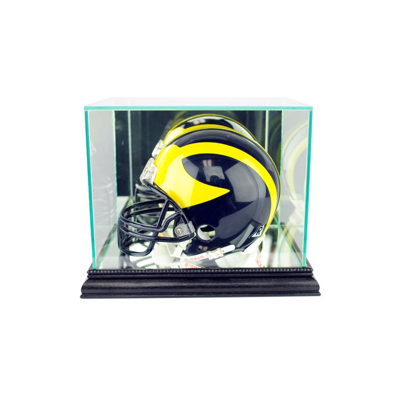 Perfect Cases And Frames 8'' W 7'' D Football Glass Hat / Helmet Case, Black