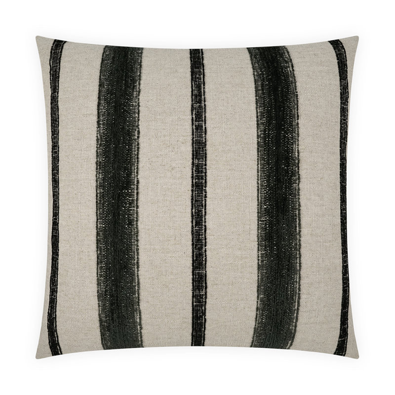 Lindor Pillow Cover & Insert, Black/Beige, Square 22"