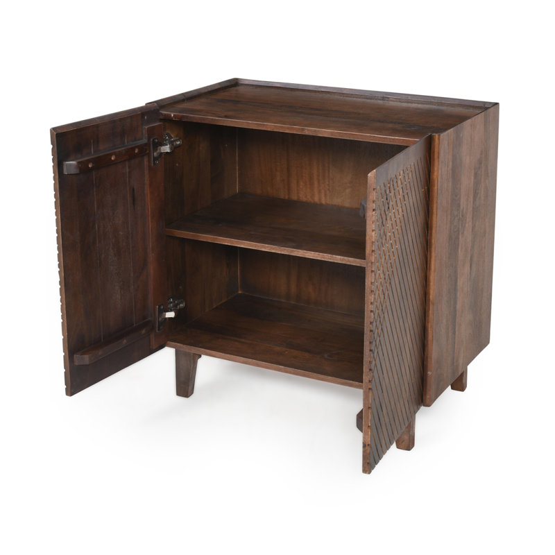 Armoires en bois avec rangement, armoire de rangement en bois de manguier rustique avec tablette réglable pour la salle à manger, la cuisine et le salon (miel)