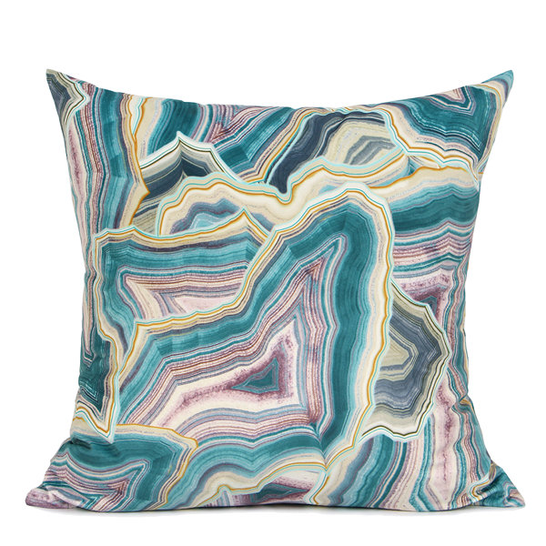 Throw Pillow, Green/Purple/Yellow, Down/Feather