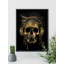 Gold Skull With Headphones - Floater Frame Print-63717056-63717059