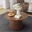 Ensemble de 2 tables basses rondes, grandes et petites tables centrales et d'appoint en bois, finition noyer moderne pour le salon et le bureau