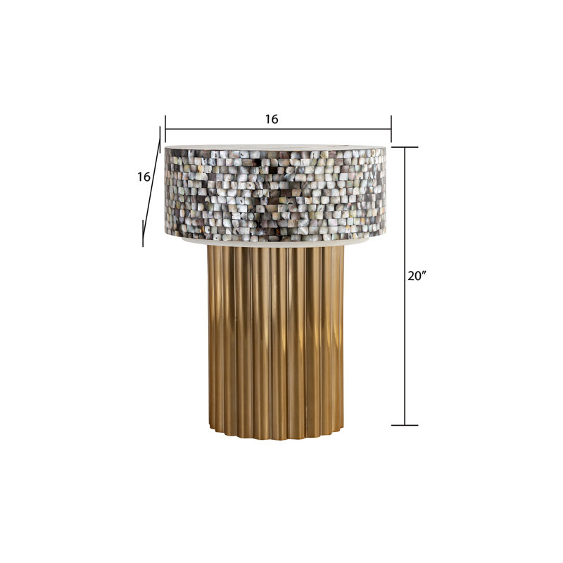 Table de bout avec plateau en nacre