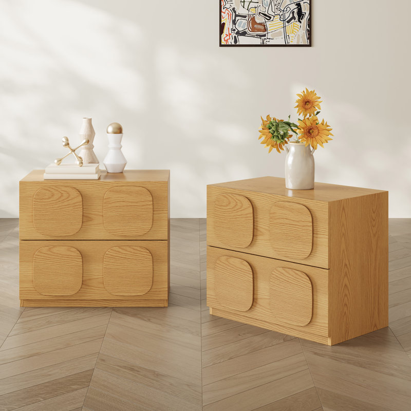 Modern Combination TV Cabinet, One-Piece, Natural wood