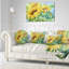Trois tournesols - coussin décoratif imprimé floral-29882172-89810899