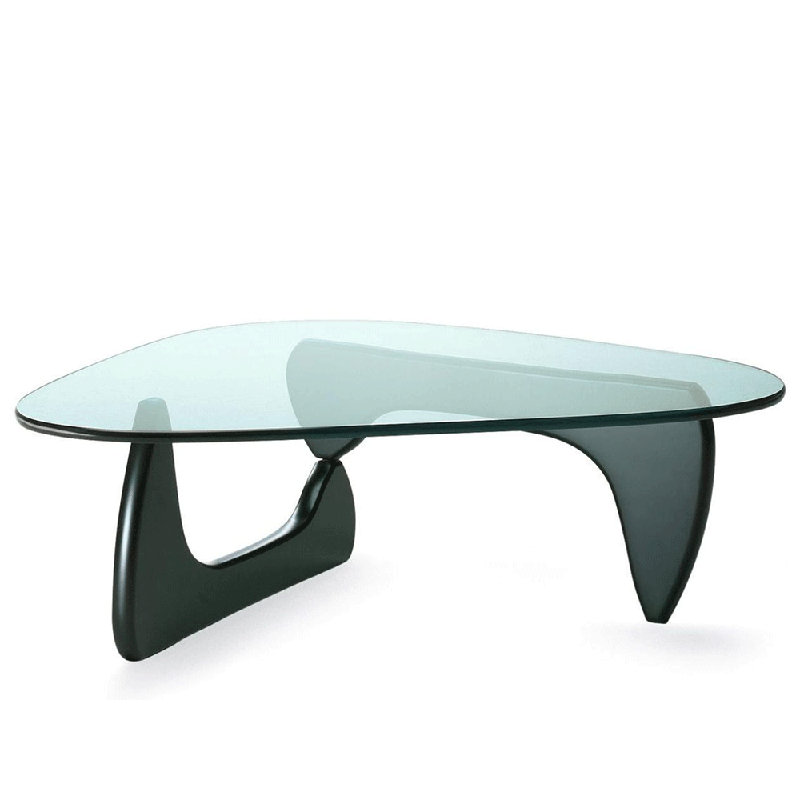 Table basse avec pieds en bois de frêne massif - couleur noire, Noir