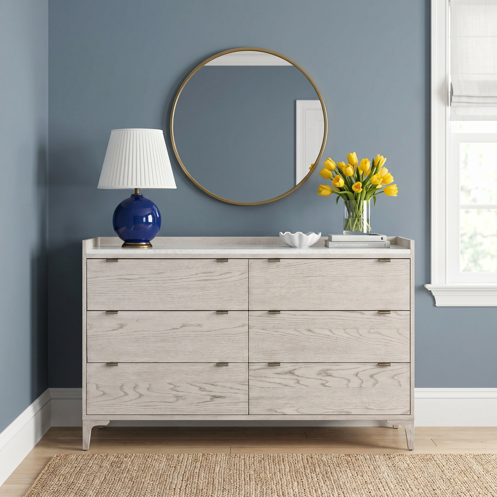 Elaiya 60" Marble Oak Double Dresser