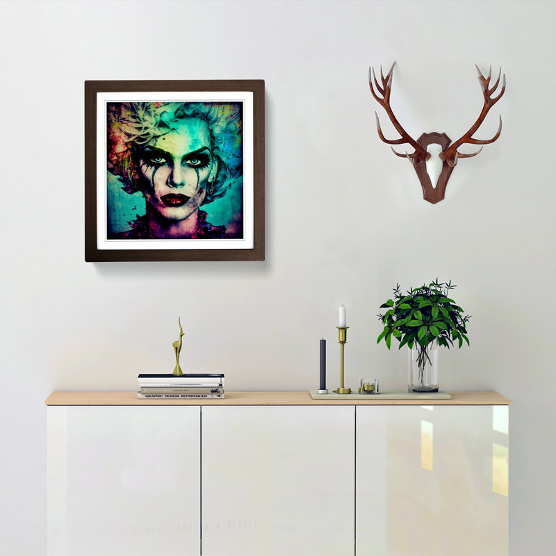 Single Picture Frame Print on Wood, Walnut