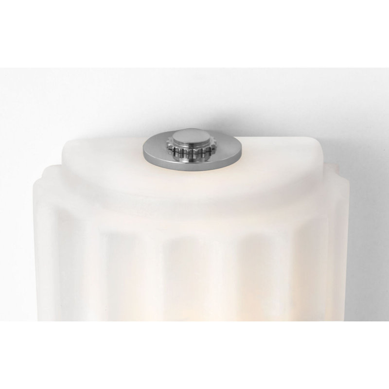 Madden Fluted Linear Sconce in Alabaster, 24.5" H x 4.25" W x 2.75" D, Polished Nickel