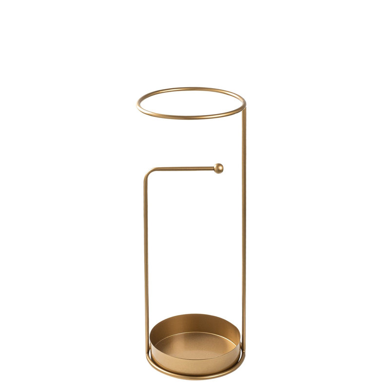 Elegant Metal Umbrella Stand, Gold Finish, 8.7 x 8.7 x 23.6 inches | 100% Durable Metal Construction | Stylish Home Entryway Organizer, Perfect for Keeping Your Umbrellas Neat and Accessible