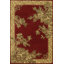 Tapis indien rouge en laine à motif floral 5 x 8