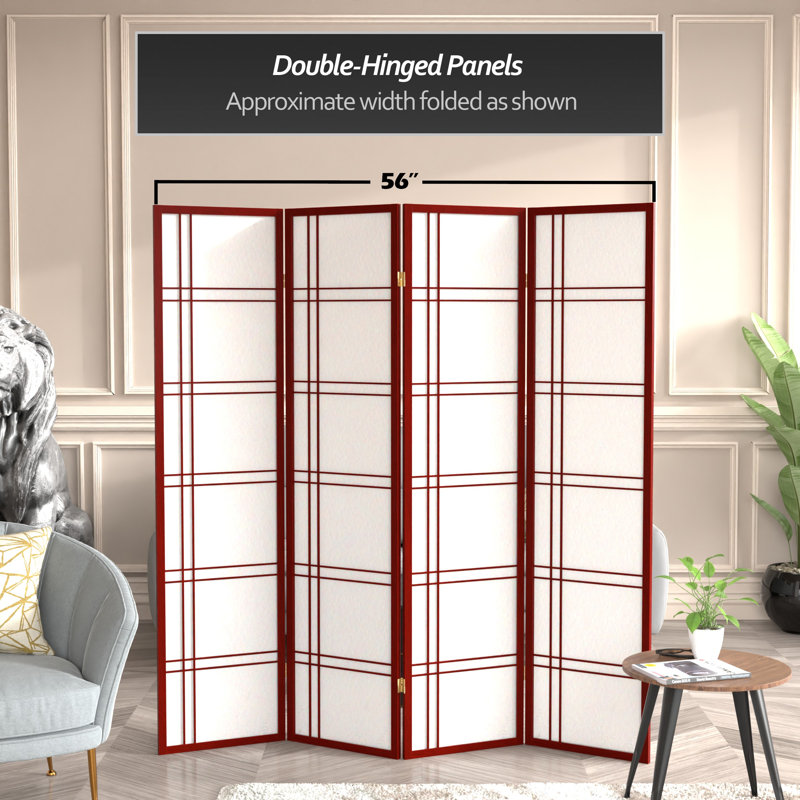 70.5" Tall Double Cross Shoji Panel Room Divider, Black, 4, 5 ft
