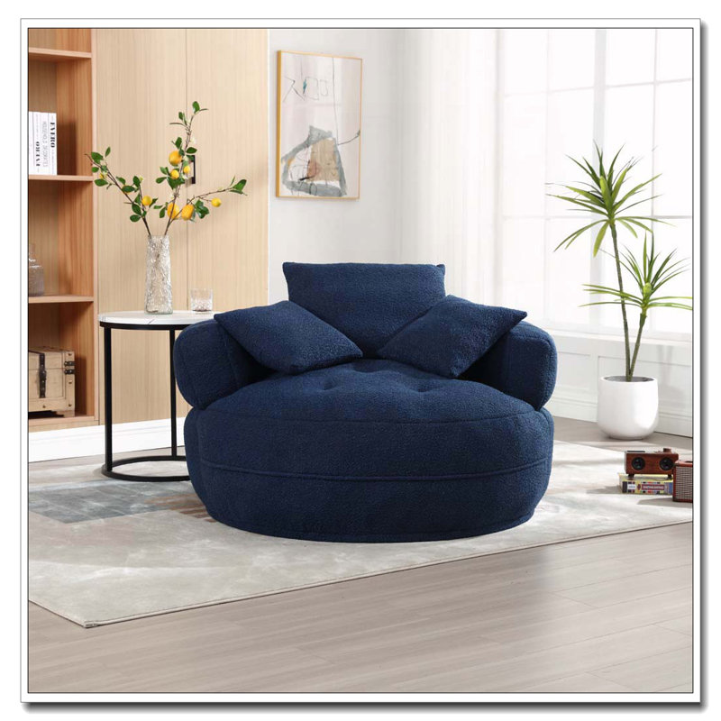 Fauteuil Boucle rembourré, sans assemblage, Marine