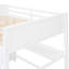 Lit mezzanine blanc avec bureau et tiroir - Rendez votre chambre à coucher plus organisée et élégante en bois massif pleine grandeur-121020286