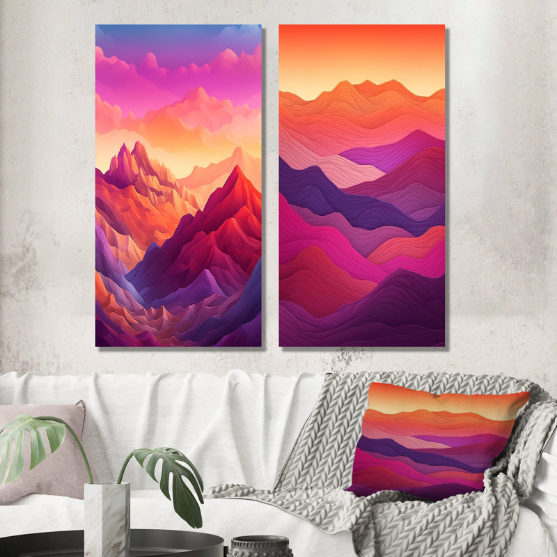 «Majestic Peaks», 2 pièces sur toile, H 40 po x l 40 po, Toile tendue