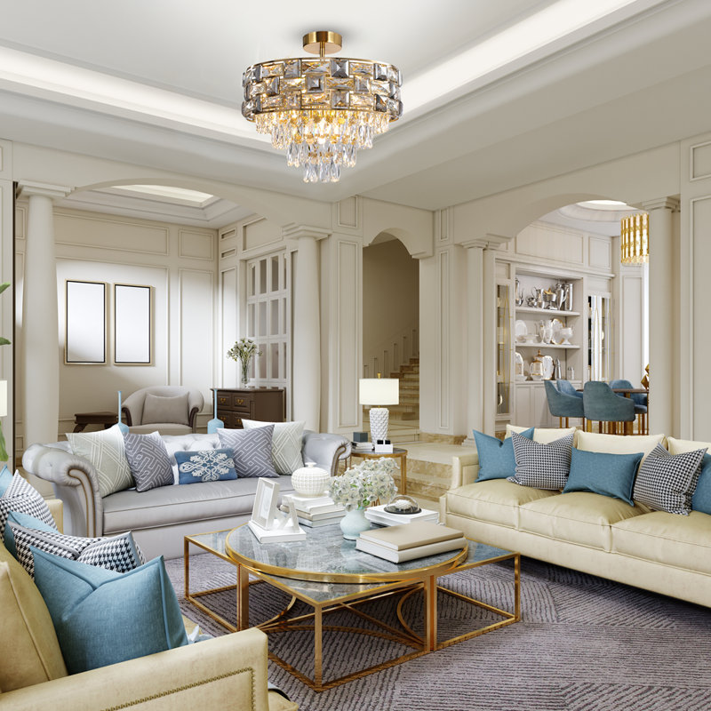 Luxuria Glass Semi Flush Mount