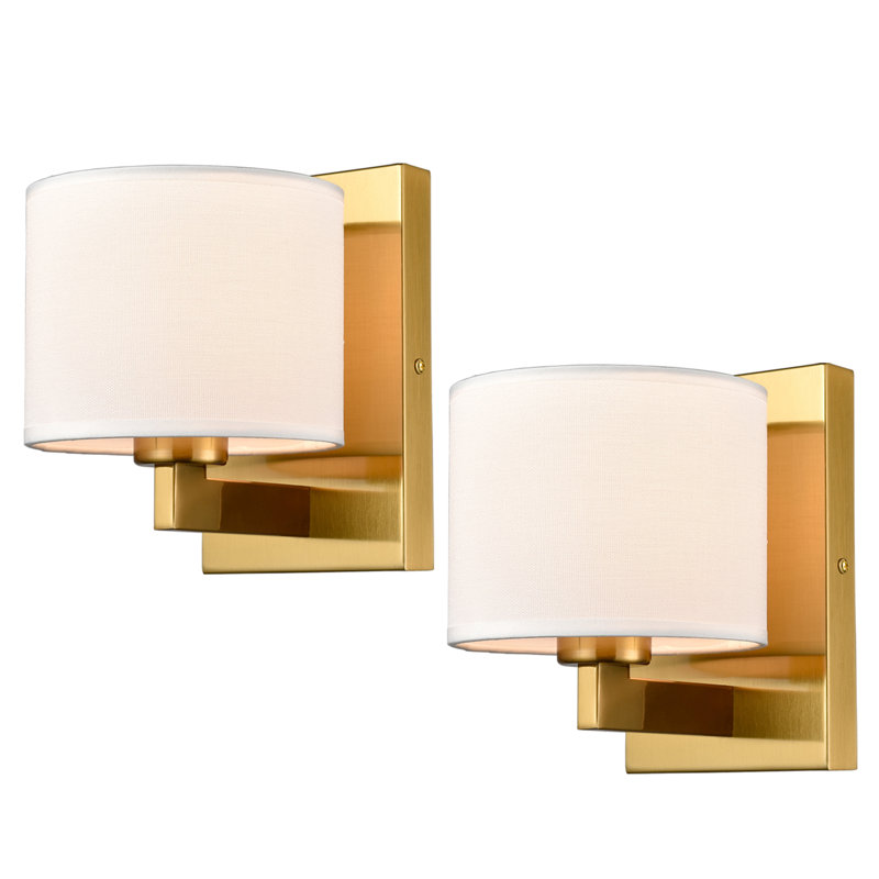 Armed Sconce, Brass, White