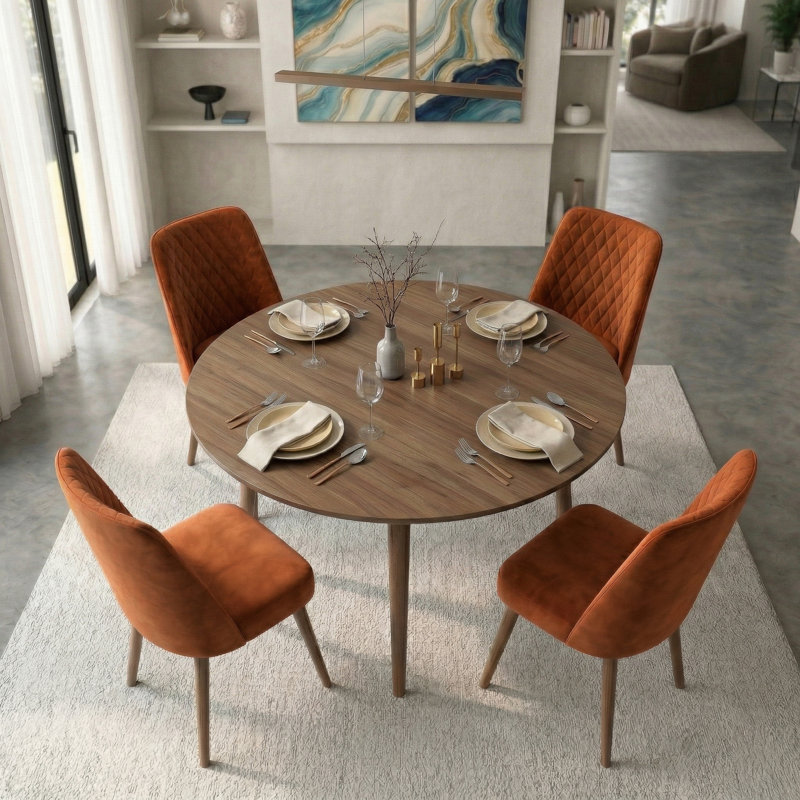 Chaise parsons rembourrée en velours Ackley, Orange