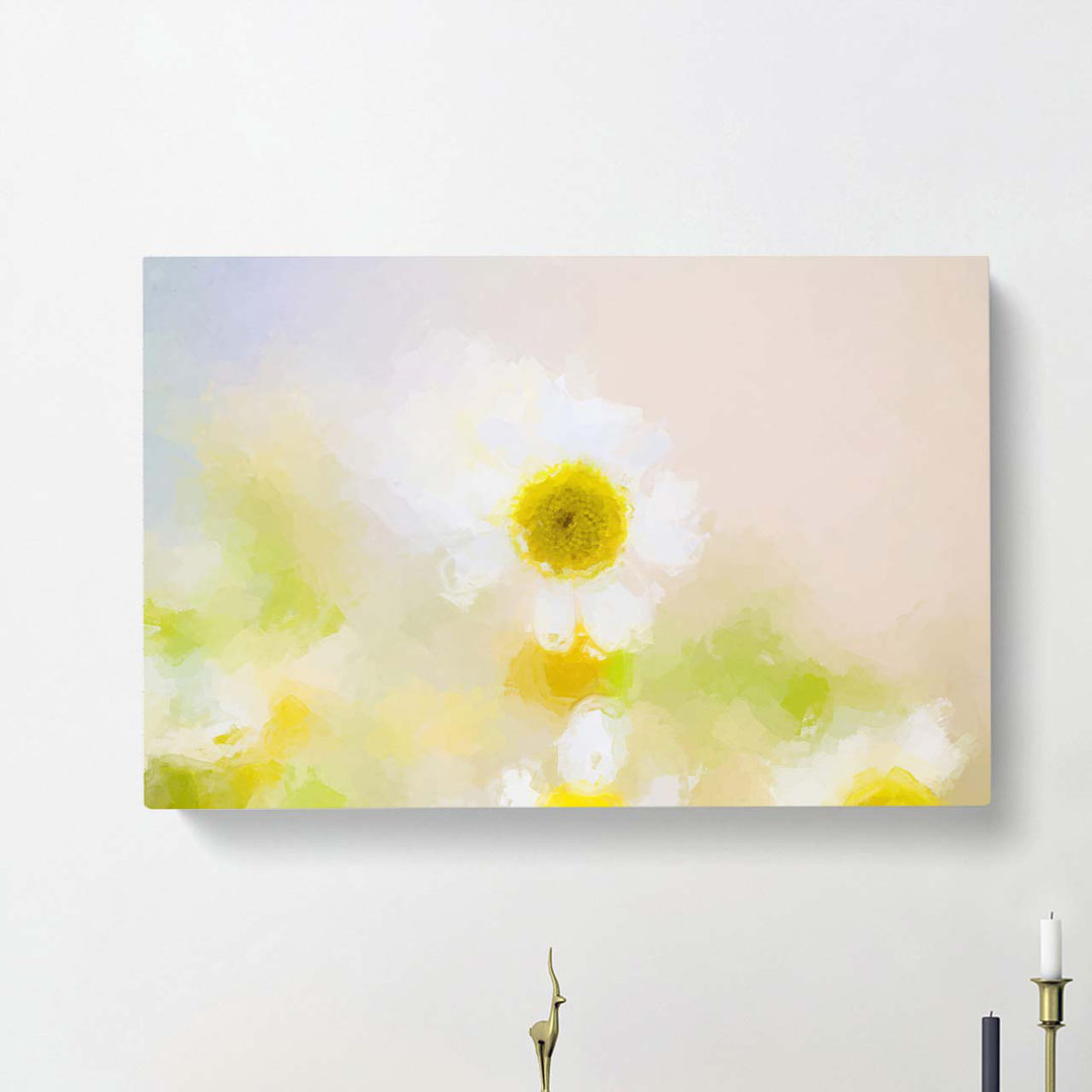 Daisy Flower View In Abstract - Wrapped Canvas
