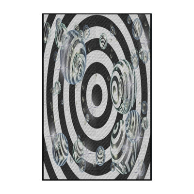 Tapis noir/blanc à motifs
