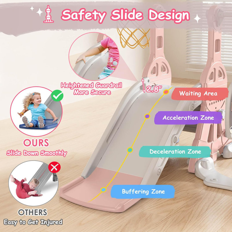 Ensemble de jeu pour enfants 4 en 1, Rose/gris