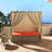 Patio Wicker Adjustable Sun Bed With Curtain-2112919814